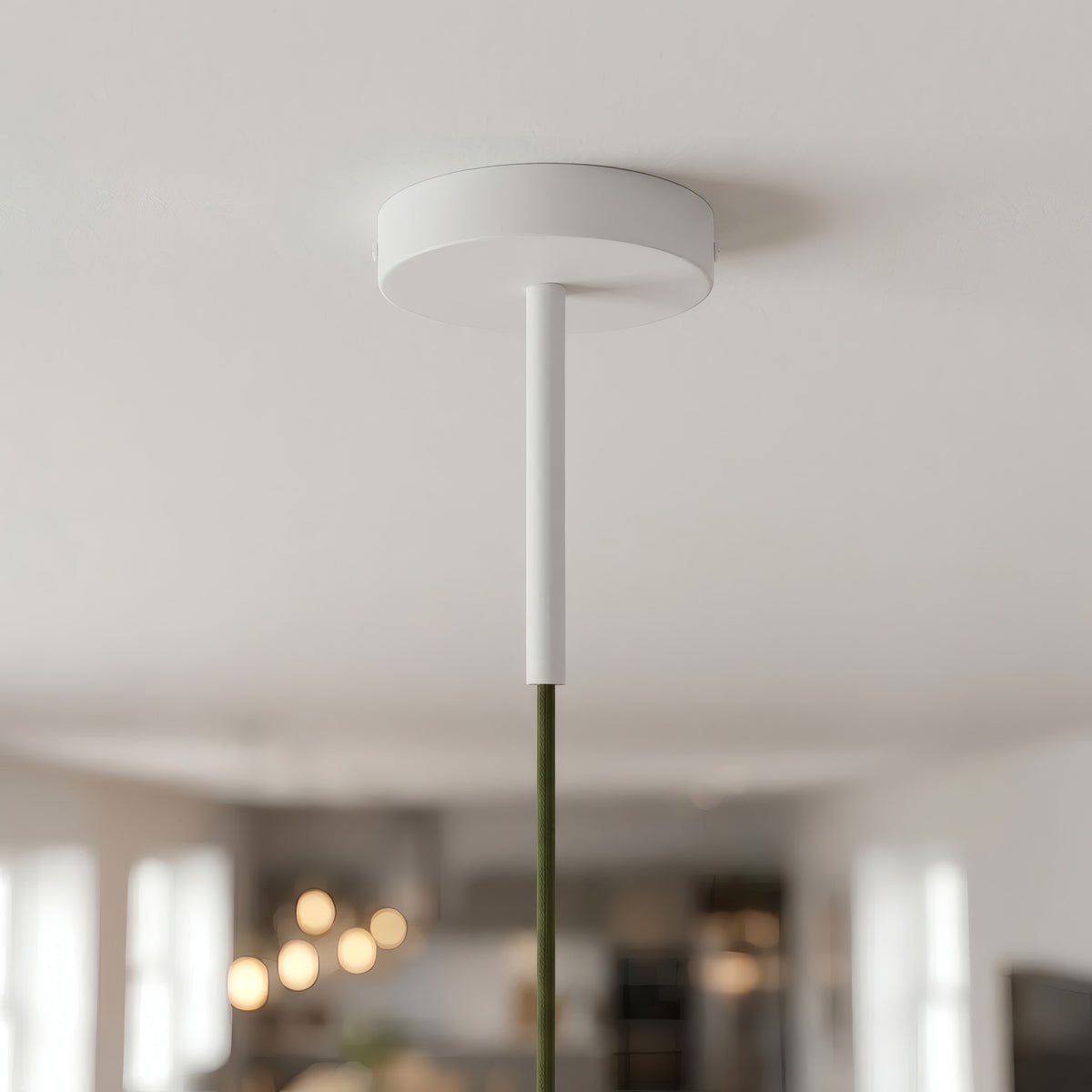 Florón cilíndrico de metal con prensacables de 15 cm — Blanco mate