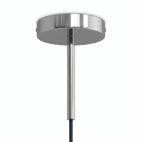 Florón cilíndrico de metal con prensacables de 15 cm — Cromado
