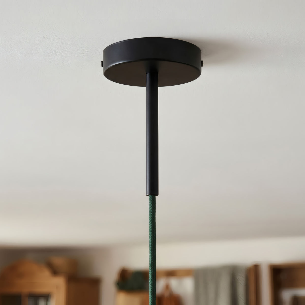 Florón cilíndrico de metal con prensacables de 15 cm — Negro