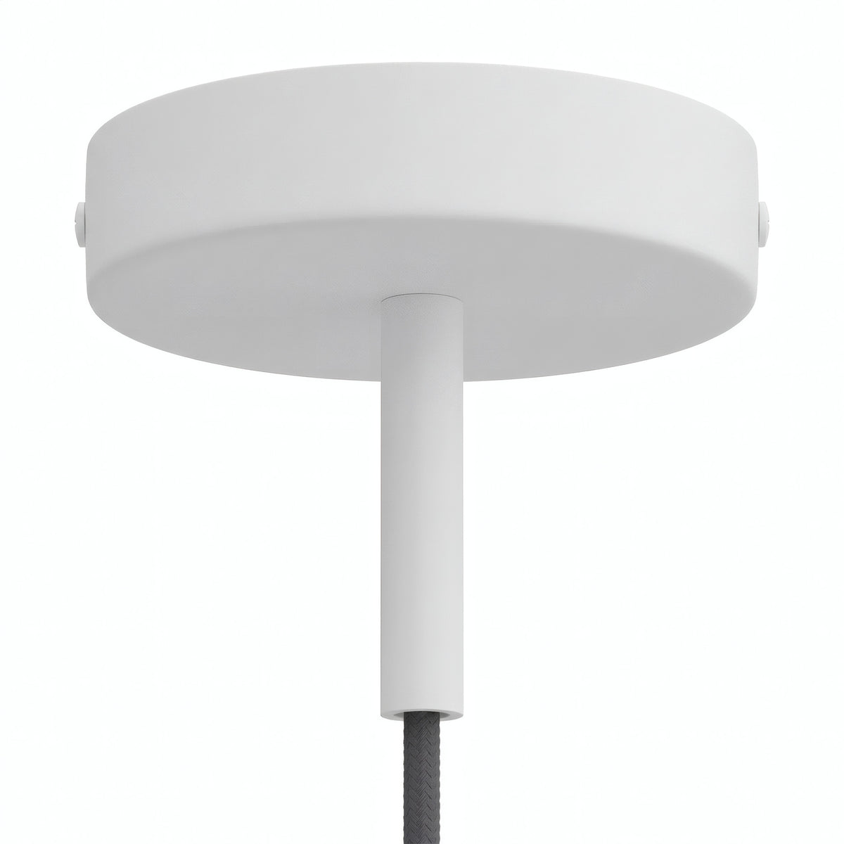 Florón cilíndrico de metal con prensacables de 7 cm — Blanco mate