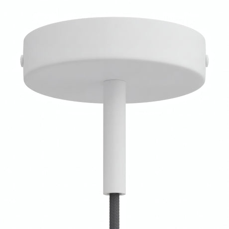 Florón cilíndrico de metal con prensacables de 7 cm — Blanco mate