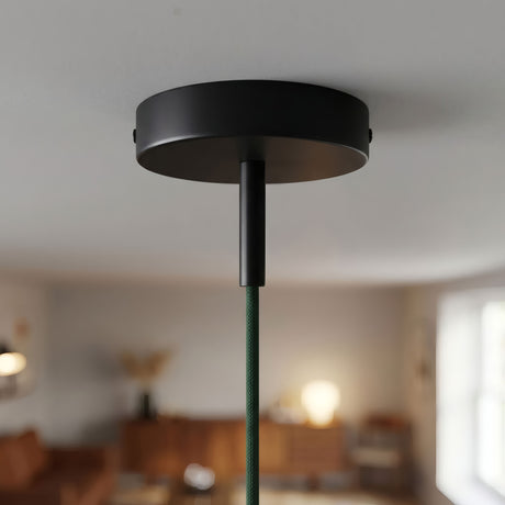 Florón cilíndrico de metal con prensacables de 7 cm — Negro