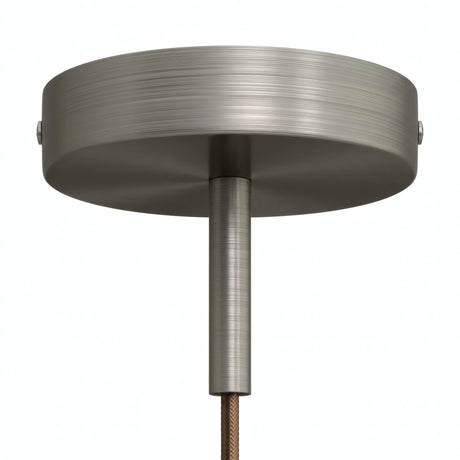 Florón cilíndrico de metal con prensacables de 7 cm — Titanio satinado