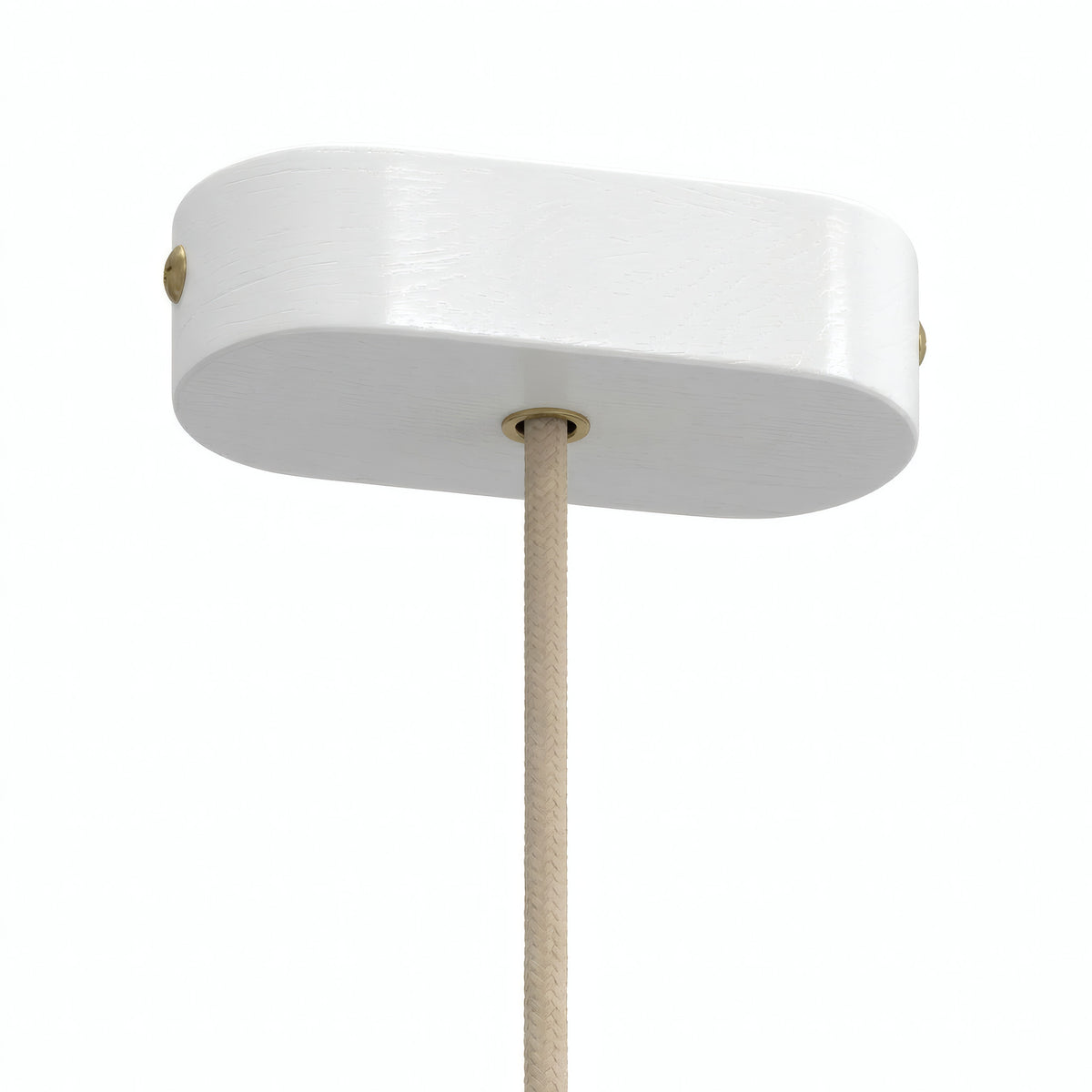 Florón ovalado de madera, 120 × 51 mm — Blanco