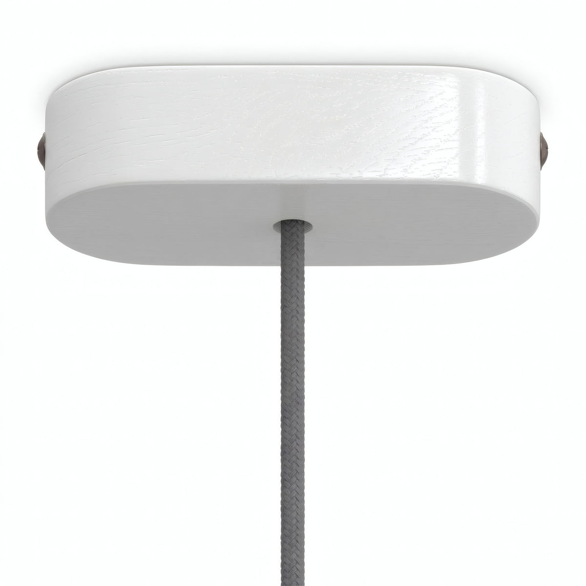 Florón ovalado de madera, 120 × 51 mm — Blanco