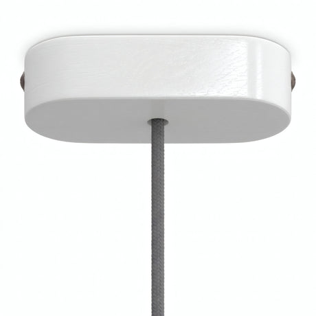 Florón ovalado de madera, 120 × 51 mm — Blanco
