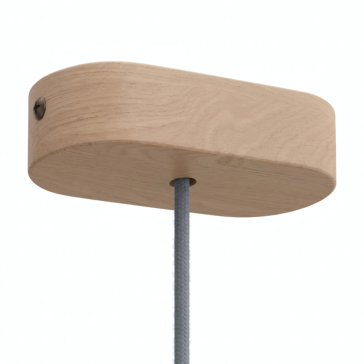 Florón ovalado de madera, 120 × 51 mm — Natural