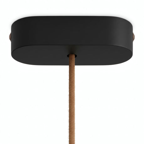 Florón ovalado de madera, 120 × 51 mm — Negro