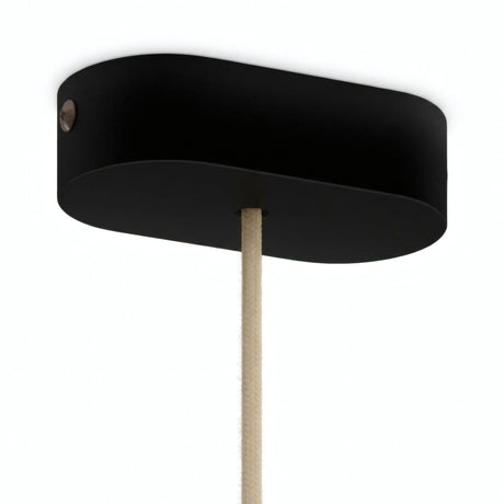 Florón ovalado de madera, 120 × 51 mm — Negro