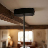 Florón ovalado de madera, 120 × 51 mm — Negro