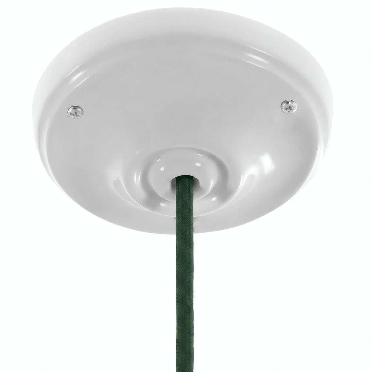 Florón de porcelana con kit de fijación, Ø 105 mm — Blanco