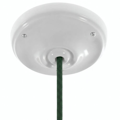 Florón de porcelana con kit de fijación, Ø 105 mm — Blanco