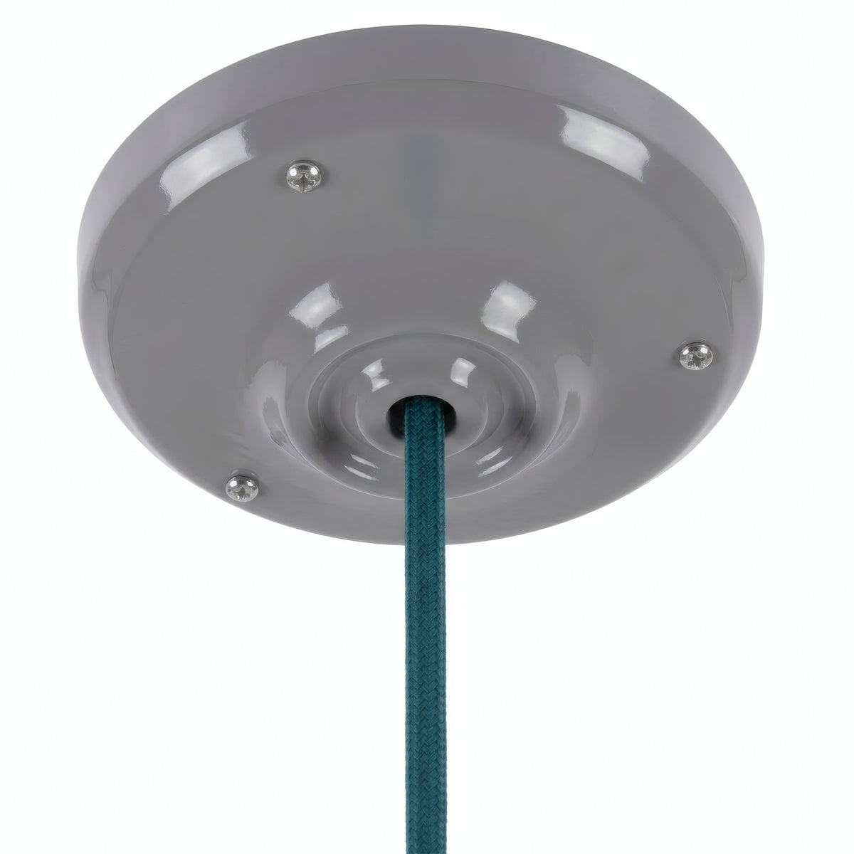 Florón de porcelana con kit de fijación, Ø 105 mm — Gris