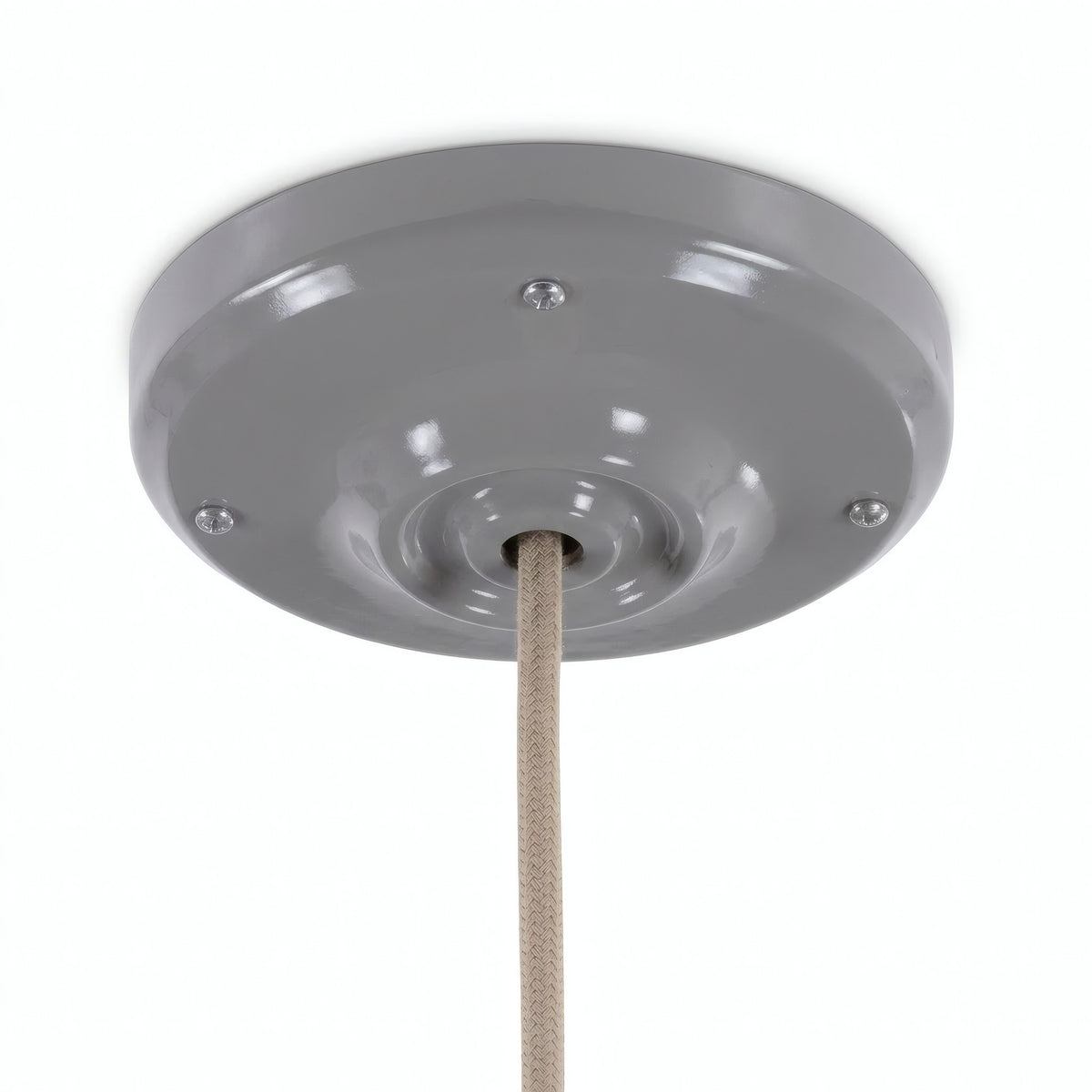 Florón de porcelana con kit de fijación, Ø 105 mm — Gris