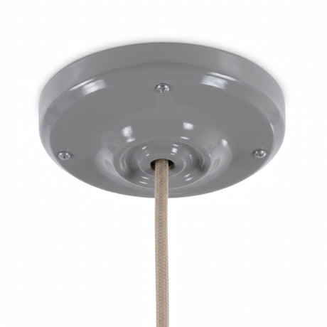 Florón de porcelana con kit de fijación, Ø 105 mm — Gris