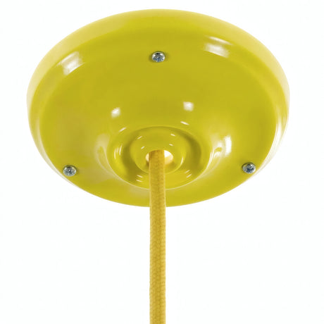 Florón de porcelana con kit de fijación, Ø 105 mm — Amarillo