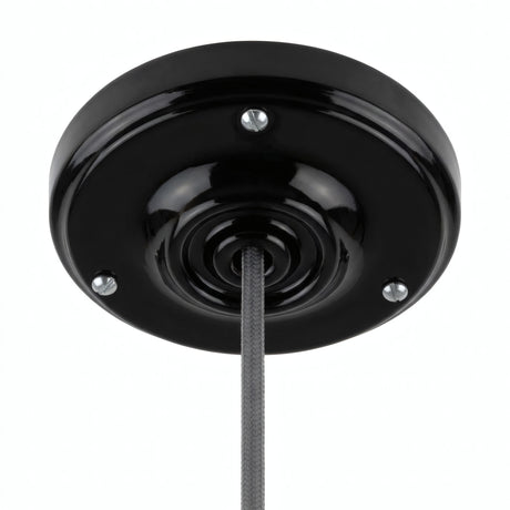 Florón de porcelana con kit de fijación, Ø 105 mm — Negro