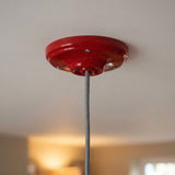 Florón de porcelana con kit de fijación, Ø 105 mm — Rojo