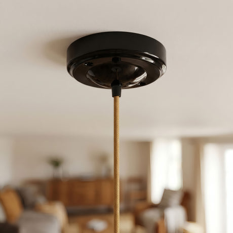 Florón minimalista de porcelana, Ø 100 mm — Negro