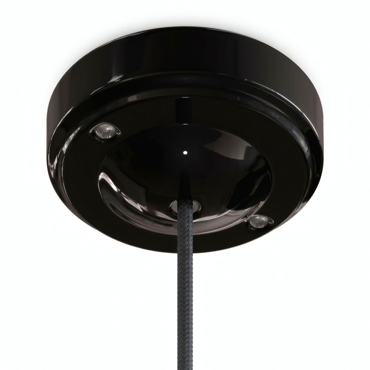 Florón minimalista de porcelana, Ø 100 mm — Negro