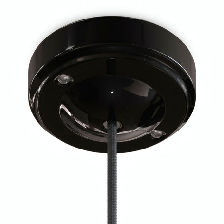 Florón minimalista de porcelana, Ø 100 mm — Negro