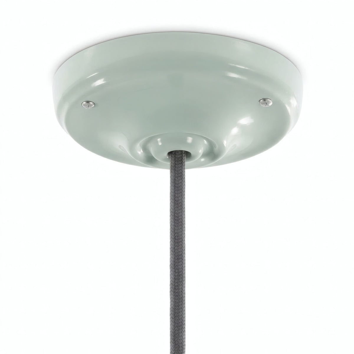 Florón de porcelana con kit de fijación, Ø 105 mm — Verde salvia