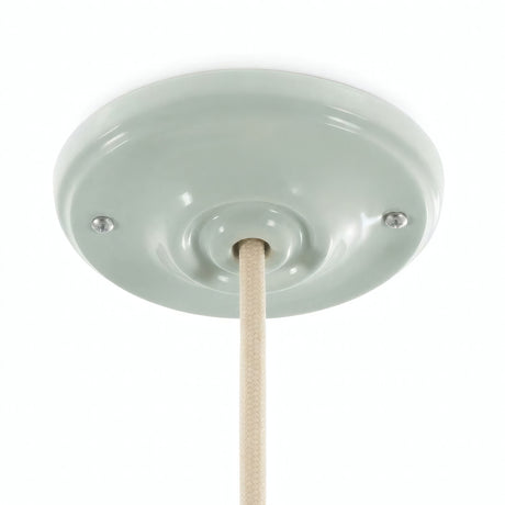 Florón de porcelana con kit de fijación, Ø 105 mm — Verde salvia