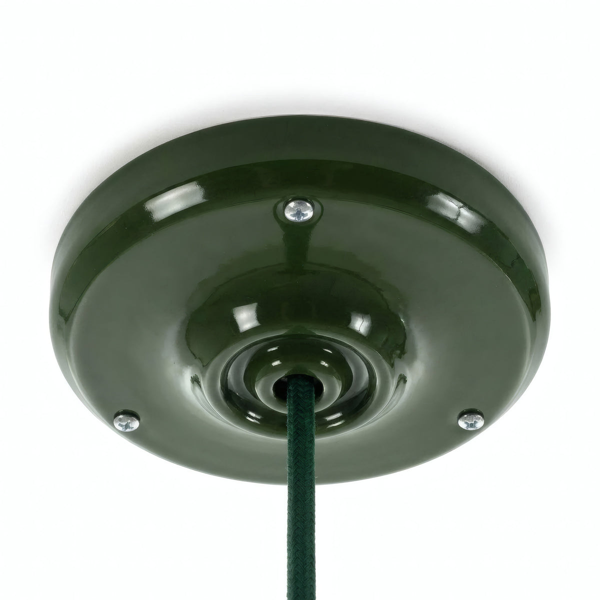 Florón de porcelana con kit de fijación, Ø 105 mm — Verde