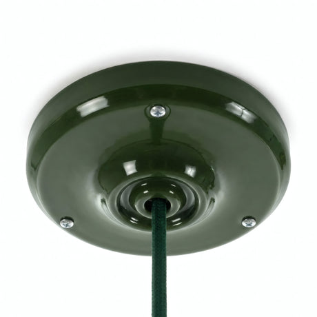 Florón de porcelana con kit de fijación, Ø 105 mm — Verde