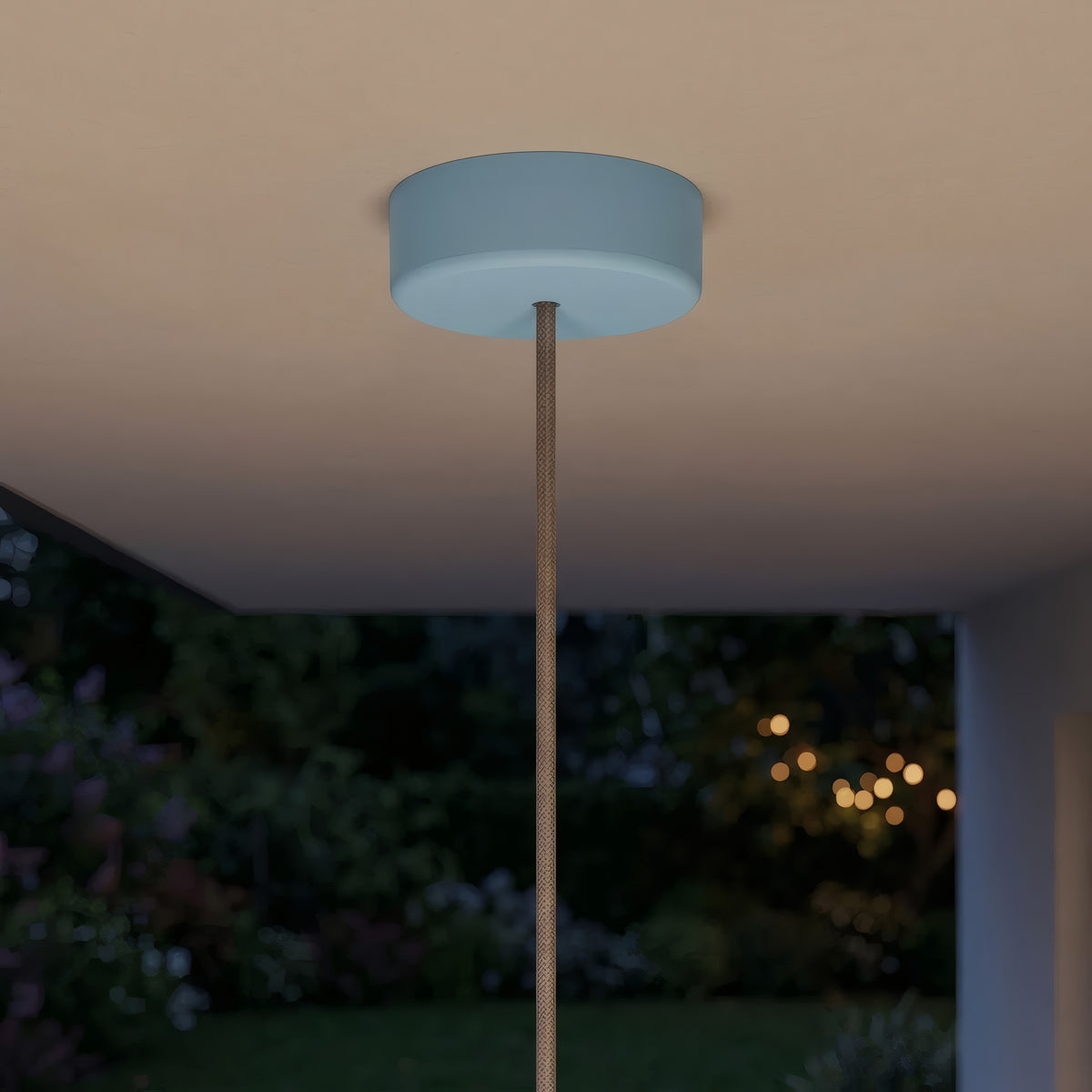 Florón de silicona de exterior IP65, Ø 125 mm — Azul cielo
