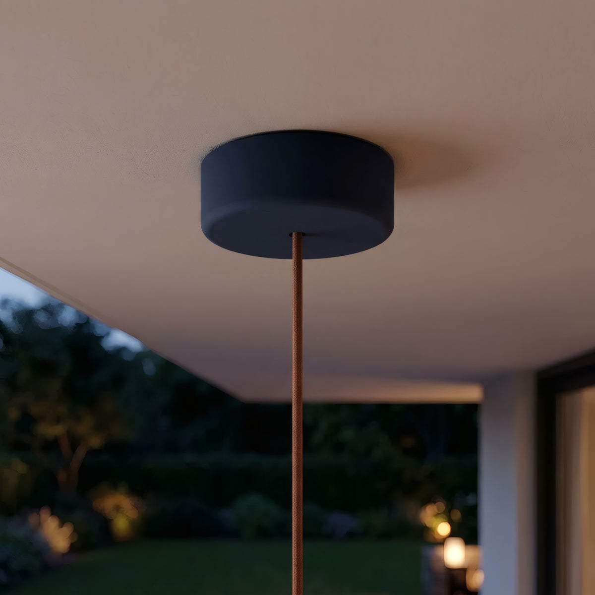 Florón de silicona de exterior IP65, Ø 125 mm — Grafito
