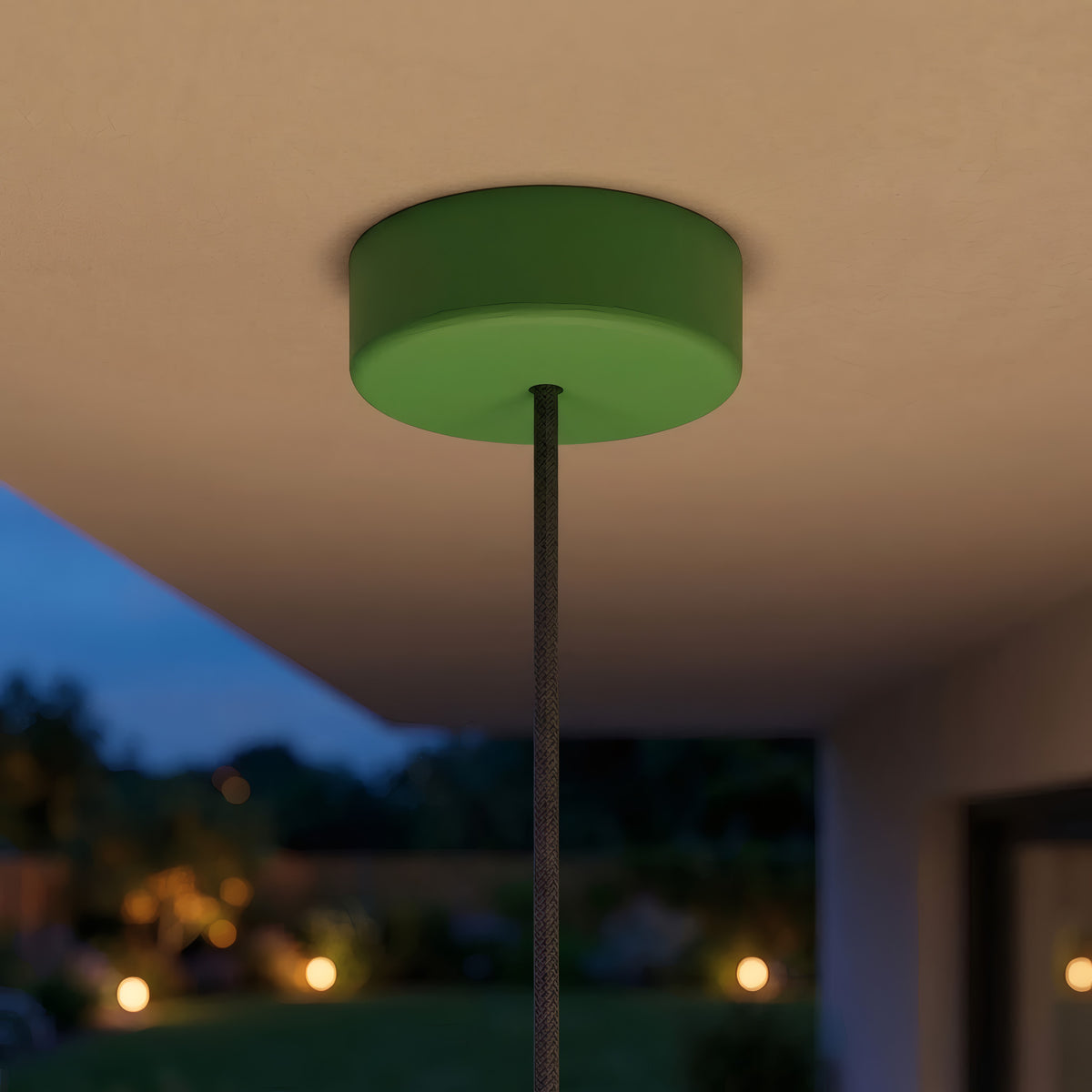 Florón de silicona de exterior IP65, Ø 125 mm — Verde prado