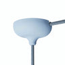 Florón de silicona Ø 88 mm, orificio central, salida lateral — Azul cielo