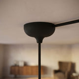 Florón de silicona Ø 88 mm, orificio central, salida lateral — Negro