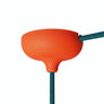 Florón de silicona Ø 88 mm, orificio central, salida lateral — Naranja