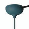 Florón de silicona Ø 88 mm, orificio central, salida lateral — Azul petróleo