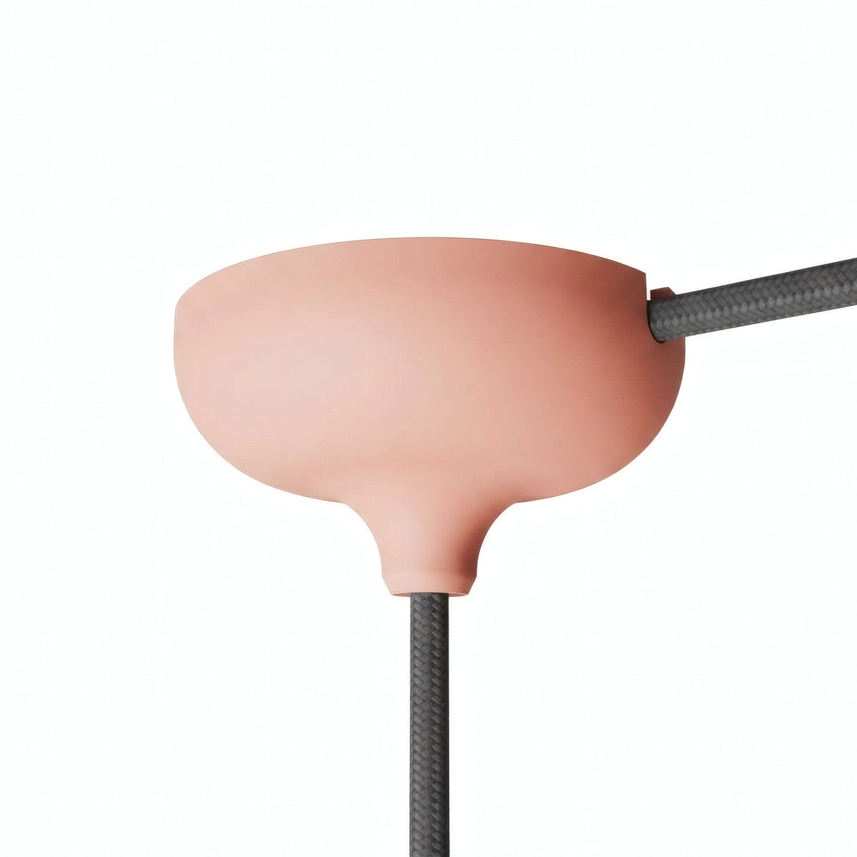 Florón de silicona Ø 88 mm, orificio central, salida lateral — Salmón