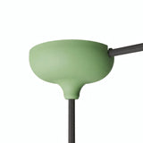 Florón de silicona Ø 88 mm, orificio central, salida lateral — Verde prado