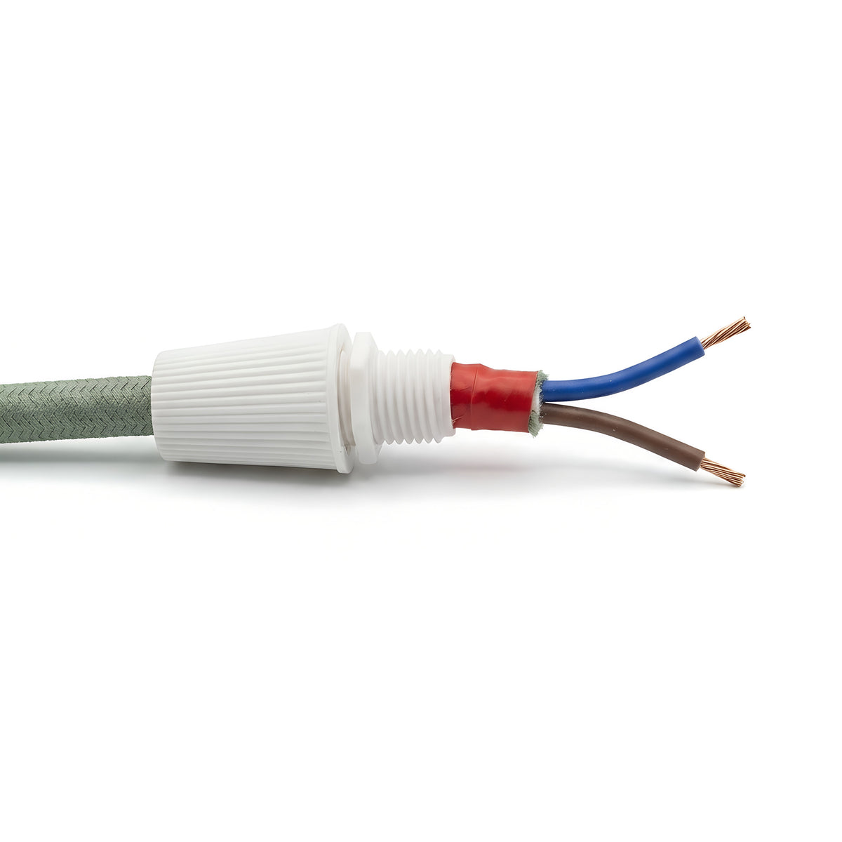Prensacables cónico para cable textil — Blanco