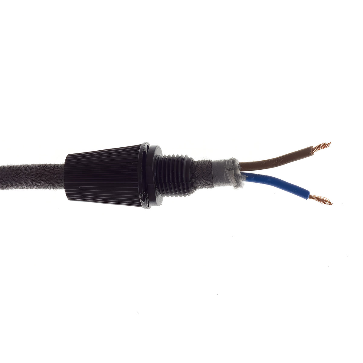 Prensacables cónico para cable textil — Negro