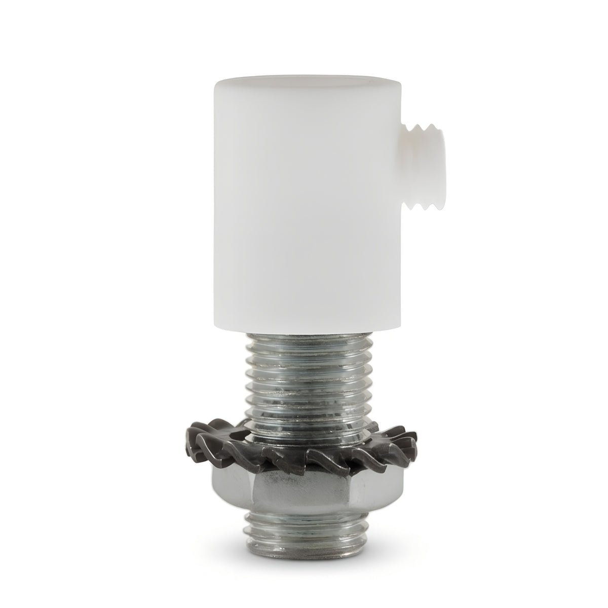 Prensacables cilíndrico de plástico, tubo roscado M10x1 — Blanco