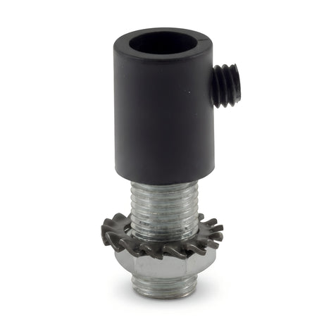 Prensacables cilíndrico de plástico, tubo roscado M10x1 — Negro