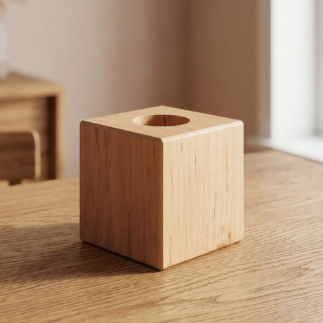 Base de lámpara cubo de aliso para portalámparas E27