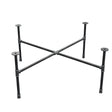 Base de mesa de centro industrial de hierro fundido, patas en cruz, 95 × 95 cm, altura 42 cm, vista tres cuartos