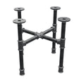 Base de mesa de centro industrial de hierro fundido, patas en cruz, 38 × 38 cm, altura 32 cm, vista tres cuartos