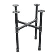 Base de mesa de centro industrial de hierro fundido, patas en cruz, 35 × 35 cm, altura 42 cm, vista tres cuartos