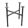 Base de mesa de centro industrial de hierro fundido, patas en cruz, 45 × 45 cm, altura 42 cm, vista tres cuartos