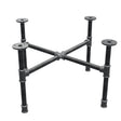 Base de mesa de centro industrial de hierro fundido, patas en cruz, 55 × 55 cm, altura 32 cm, vista tres cuartos
