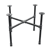 Base de mesa de centro industrial de hierro fundido, patas en cruz, 58 × 58 cm, altura 42 cm, vista tres cuartos