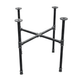 Base de mesa de centro industrial de hierro fundido, patas en cruz, 58 × 58 cm, altura 52 cm, vista tres cuartos